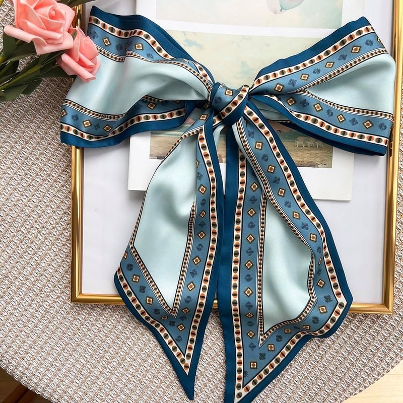 FONYVE Silk Head Scarf for Hair Fashion Headwrap for Women Lightweight Neck Tie - Image 3